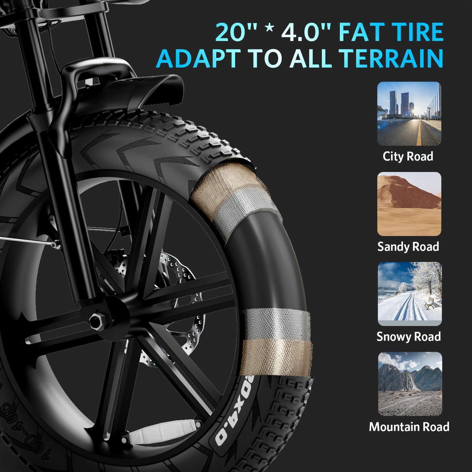 Electric Bike, V8 Electric Mountain Bike with 500W Motor 48V 15Ah