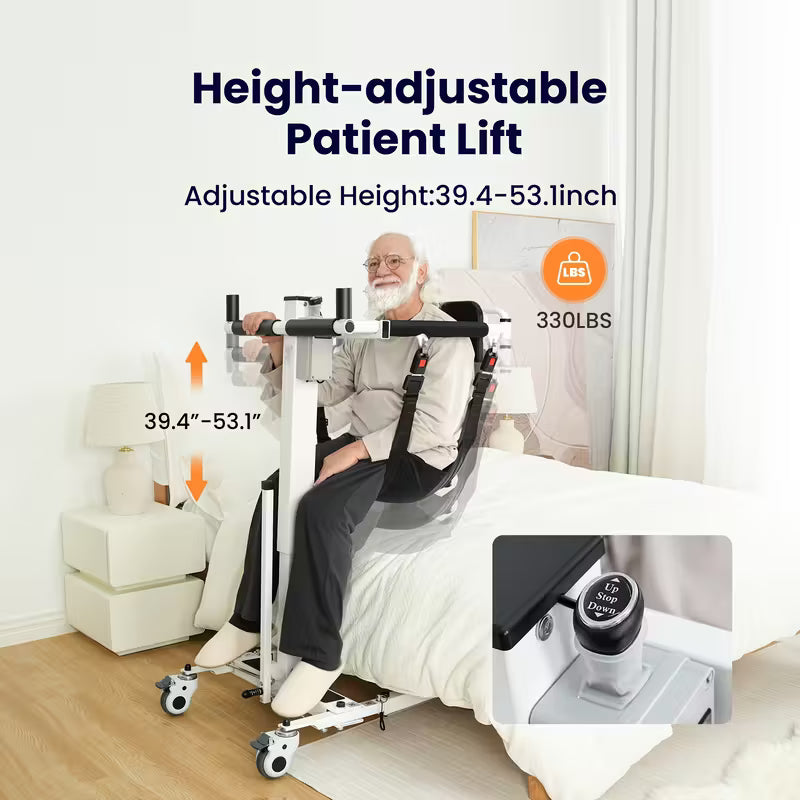 Electric Transfer Lift for Car, Portable Folding Patient Lift Transfer Chair, Electric Assist Lift Aid for Seniors, Adults, AY06