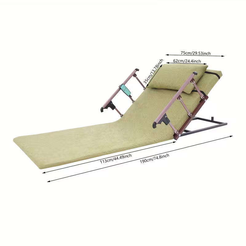 Electric Lift Bed Backrest with Extended Padding, Foldable Armrests & Headrest - Comfortable Cotton-Like - Green - Heavy Duty Metal Frame - 90-240V 50W