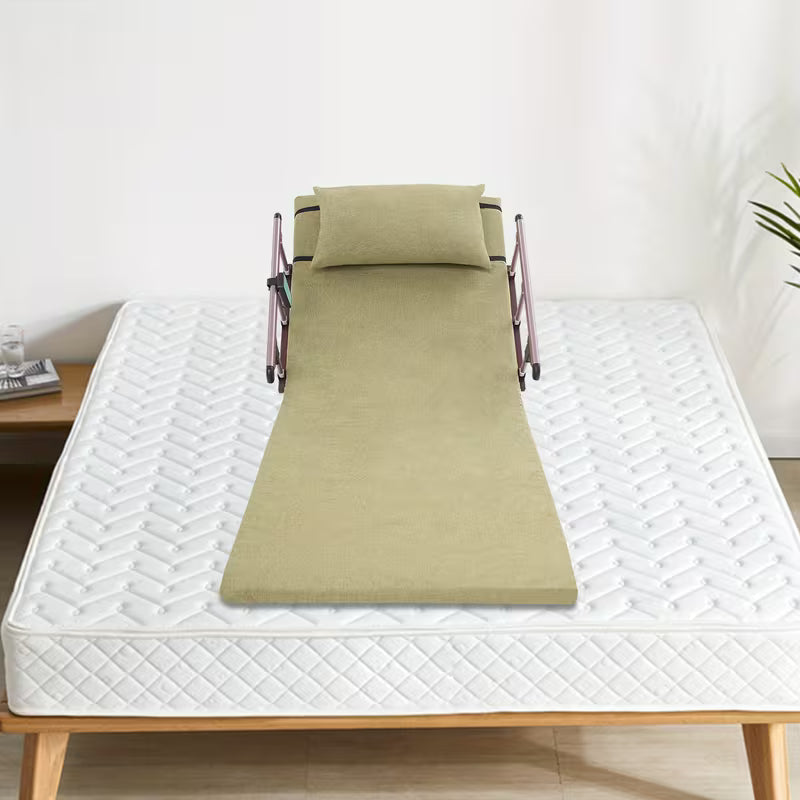 Electric Lift Bed Backrest with Extended Padding, Foldable Armrests & Headrest - Comfortable Cotton-Like - Green - Heavy Duty Metal Frame - 90-240V 50W