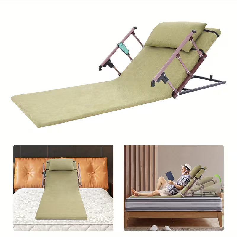 Electric Lift Bed Backrest with Extended Padding, Foldable Armrests & Headrest - Comfortable Cotton-Like - Green - Heavy Duty Metal Frame - 90-240V 50W