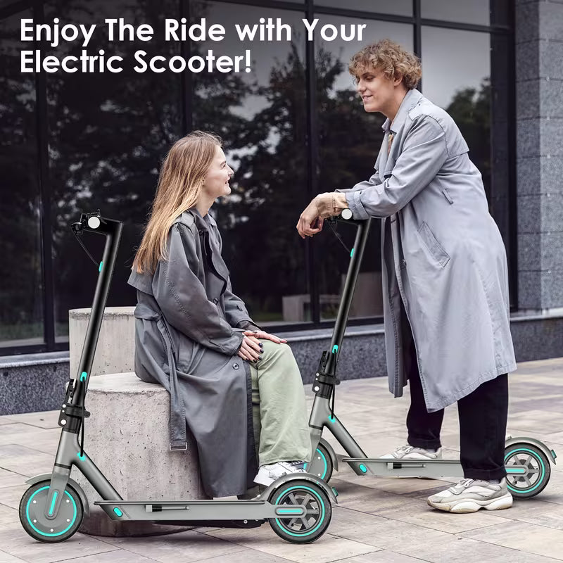 Electric Scooter for Adults | 350W Powerful, 8.5'' Honeycomb Solid Tire, Max Speed 19MPH & 15-20KM, Rechargeable Lithium Battery, Green Iron Frame, Folding & Portable, Perfect for Commuting & Campus, Christmas Gift for & Family