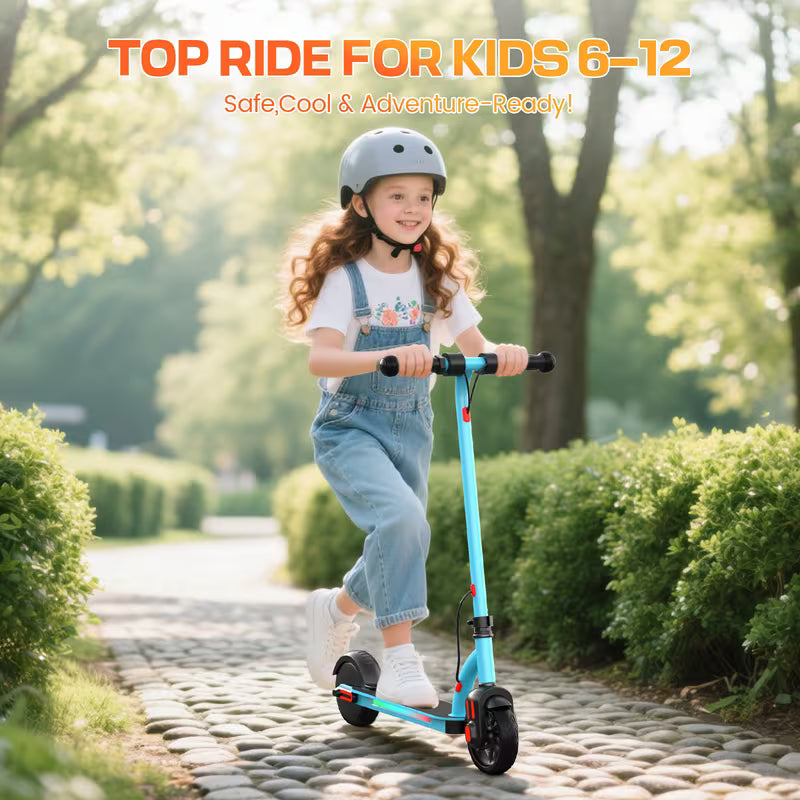10mph Max Electric Scooter for Kids, LED Dispaly, 150W Powerful Motor, Dual Brake System, Adjustable Height and Speed, Best Presents for Kids