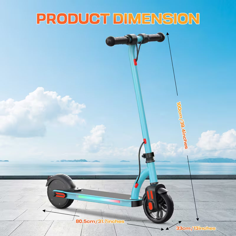 10mph Max Electric Scooter for Kids, LED Dispaly, 150W Powerful Motor, Dual Brake System, Adjustable Height and Speed, Best Presents for Kids