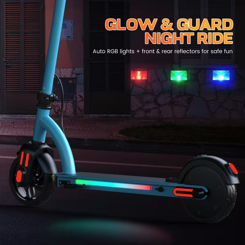 10mph Max Electric Scooter for Kids, LED Dispaly, 150W Powerful Motor, Dual Brake System, Adjustable Height and Speed, Best Presents for Kids