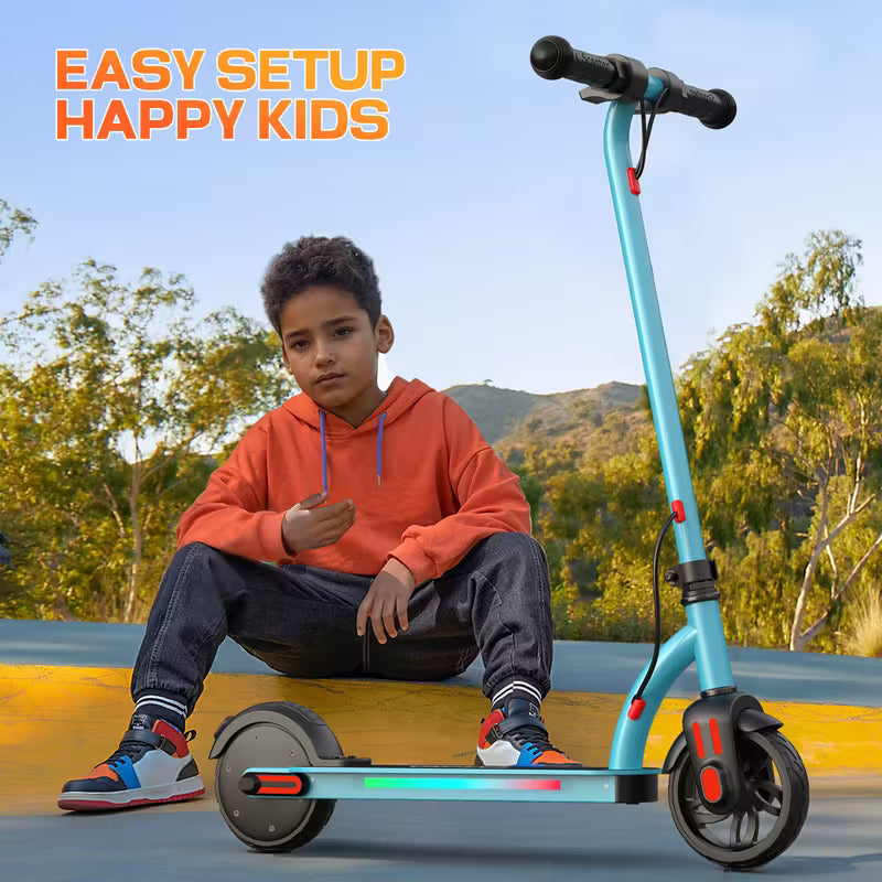 10mph Max Electric Scooter for Kids, LED Dispaly, 150W Powerful Motor, Dual Brake System, Adjustable Height and Speed, Best Presents for Kids