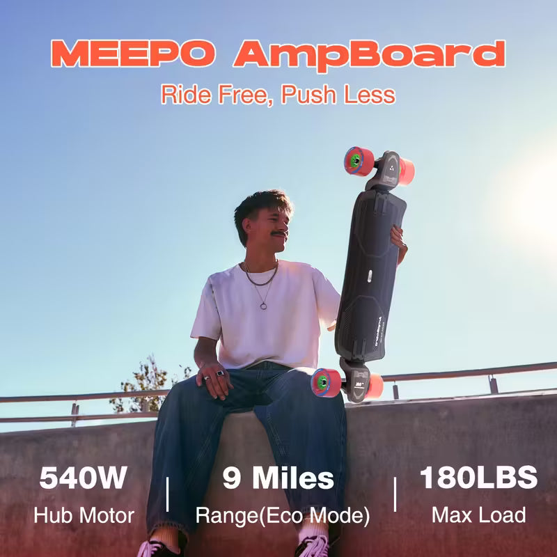 Electric Skateboard Compatible with - Ultra-Lightweight Drop-Through Deck, 4-Speed Remote