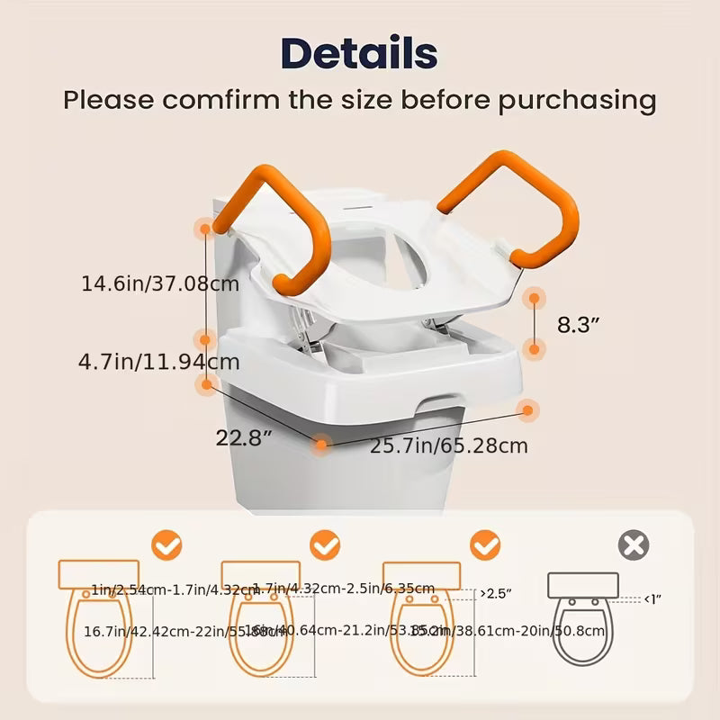 Electric Toilet Lift Seat For Senior, Electric Toilet Seat Lift, Powered Toilet Seat Riser With Handles, Toilet Lift Seat For Elderly, Support To 330LBS