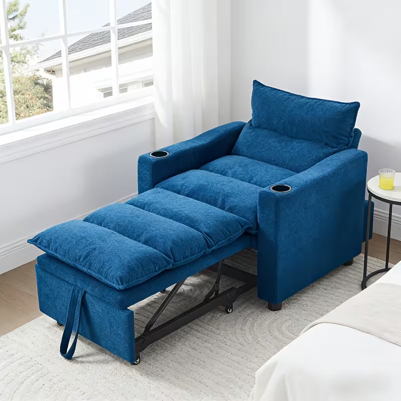 Foldable Convertible Sofa Bed with Modern Velvet Fabric for Living Room