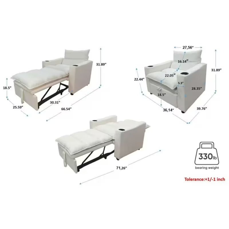 Foldable Convertible Sofa Bed with Modern Velvet Fabric for Living Room