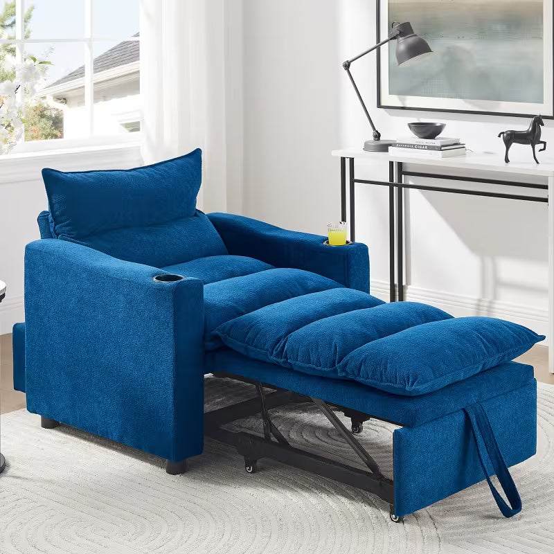 Foldable Convertible Sofa Bed with Modern Velvet Fabric for Living Room