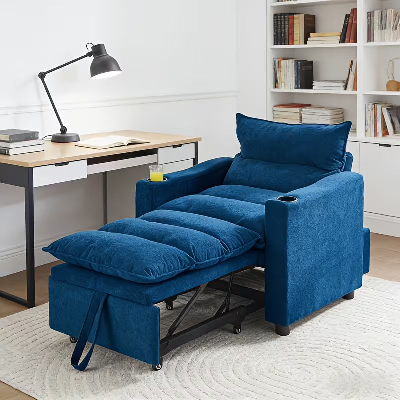 Foldable Convertible Sofa Bed with Modern Velvet Fabric for Living Room