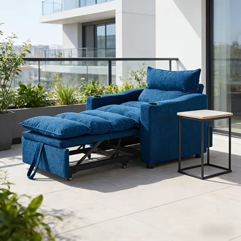 Foldable Convertible Sofa Bed with Modern Velvet Fabric for Living Room