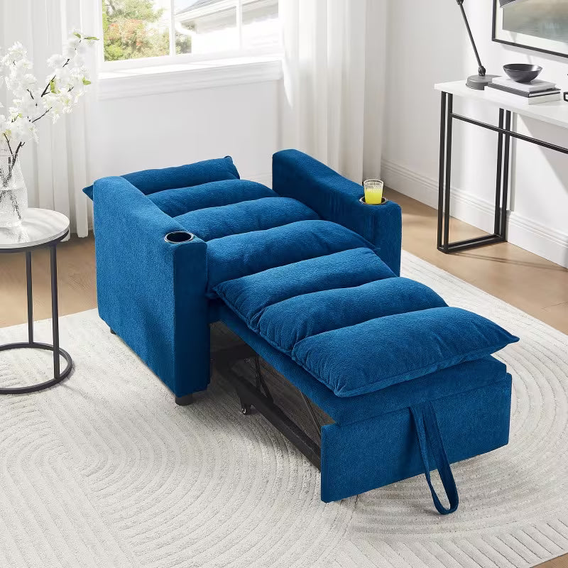 Foldable Convertible Sofa Bed with Modern Velvet Fabric for Living Room
