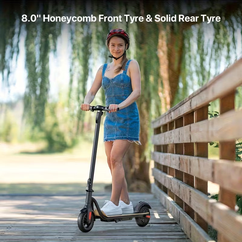 Foldable Electric Scooter Only 12kg With 8" Solid Wheels, Wood Pedal, 7.8AH Battery, Supports 25km/h Max Speed, 3 Speed Modes And 18-22km Range, The Electric Motor Scooter Is A Perfect Choice For Commuters!