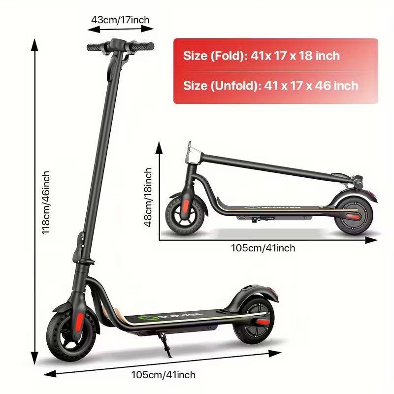 Foldable Electric Scooter Only 12kg With 8" Solid Wheels, Wood Pedal, 7.8AH Battery, Supports 25km/h Max Speed, 3 Speed Modes And 18-22km Range, The Electric Motor Scooter Is A Perfect Choice For Commuters!