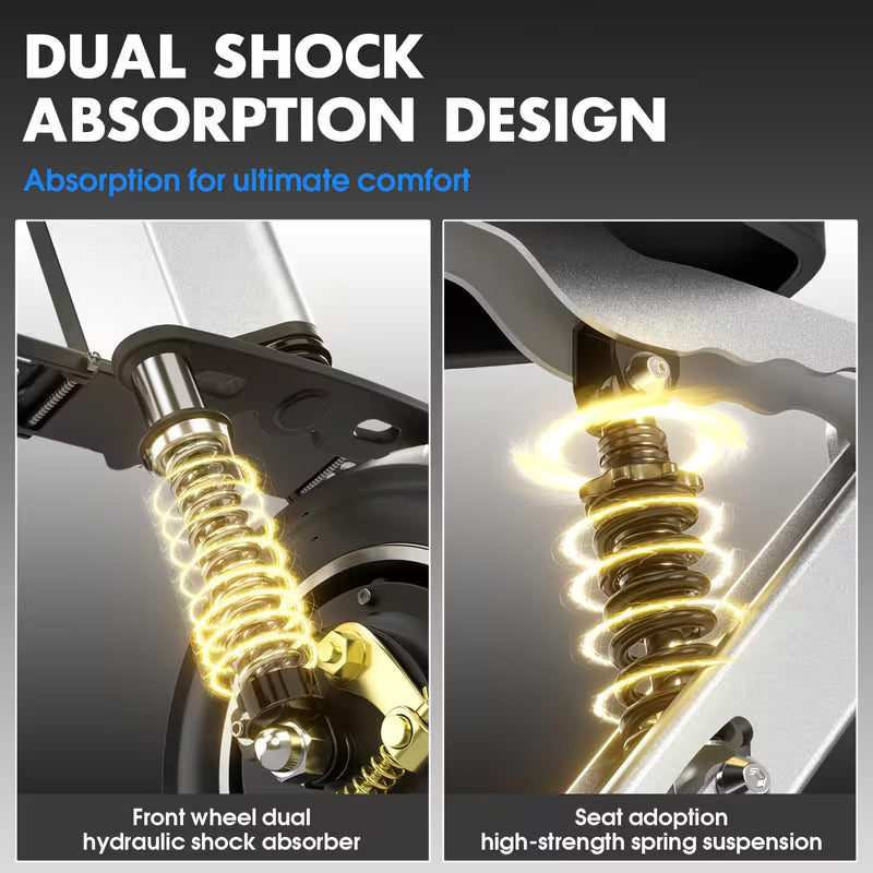 Foldable Electric Trike with Seat - Heavy-Duty adult/teen scooter, 450W Motor & Removable Battery, Upgraded Dual Suspension, Front Basket - Stable 3-Wheel Design for Commuting, Travel, Hills - Ideal for Adults & Teens, Scooter for Adults, Teenage Riding