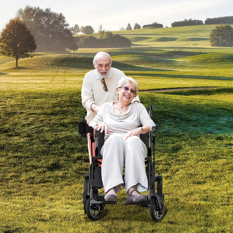 Foldable Electric Wheelchair For Seniors - Lightweight Power Chair, 15+ Mile Range, All-Terrain & Indoor Use, Dual Motors, Elderly Parents & Adults