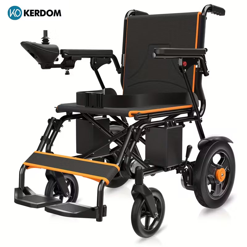 Foldable Electric Wheelchair For Seniors - Lightweight Power Chair, 15+ Mile Range, All-Terrain & Indoor Use, Dual Motors, Elderly Parents & Adults