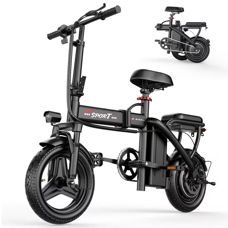 Folding Electric Bicycle, Peak Power 500 Watts, 20 Miles/ Per Hour Brushless Motor, 14-inch Tires, 48-volt 10 Ampere-hour Detachable Battery, Adult Electric Bicycle, Electric Bicycle, Suitable For Urban Commuting, Is The Best Choice For A Gift.