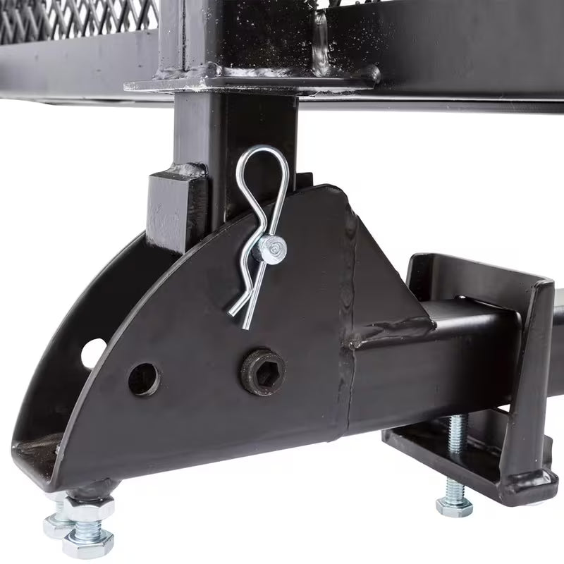 Folding Steel Scooter Carrier w/ 42" Ramp, Hitch Mount, 48" x 27.75", Black - Heavy-Duty and Foldable Mobility Carrier for Scooter Vehicles and Wheelchairs