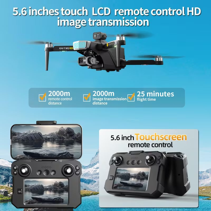 GPS Drone with 3-axis Gimbal and 4K Camera  Foldable Quadcopter Supporting 5G Real-time