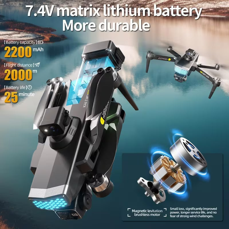 GPS Drone with 3-axis Gimbal and 4K Camera  Foldable Quadcopter Supporting 5G Real-time