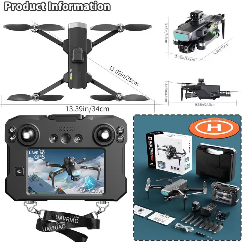 GPS Drone with 3-axis Gimbal and 4K Camera  Foldable Quadcopter Supporting 5G Real-time