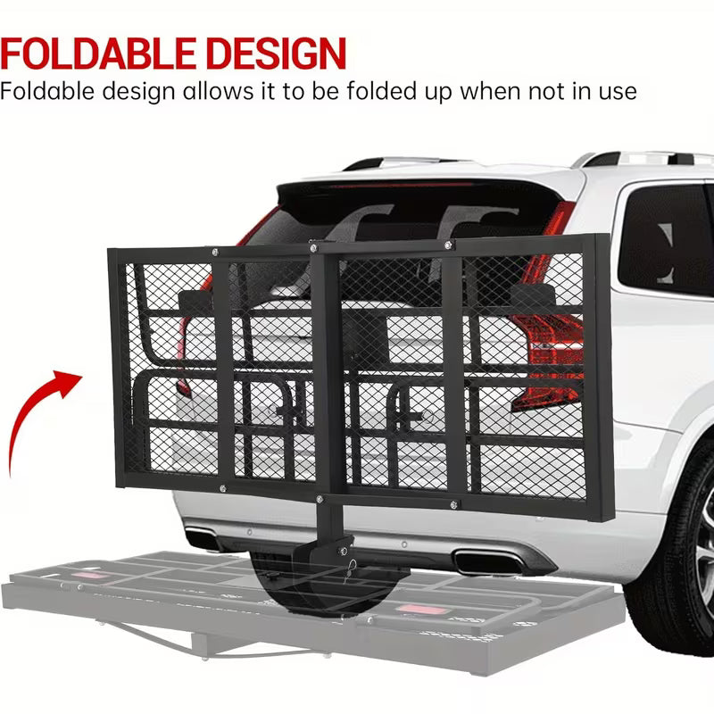 Heavy-Duty 500LB Hitch Cargo Carrier Rack 60x24x14 Foldable SUV Pickup Truck