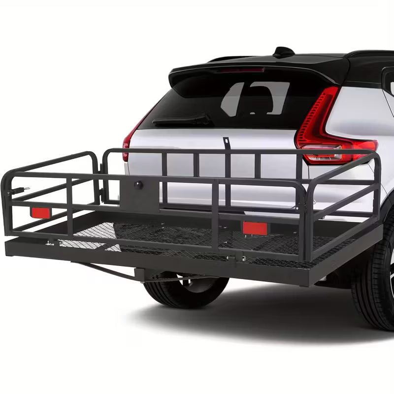Heavy-Duty 500LB Hitch Cargo Carrier Rack 60x24x14 Foldable SUV Pickup Truck