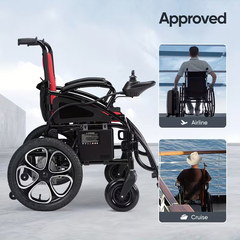 Heavy-Duty Foldable Electric Wheelchair for Seniors & Adults - 330lbs Capacity, 500W Dual Motor