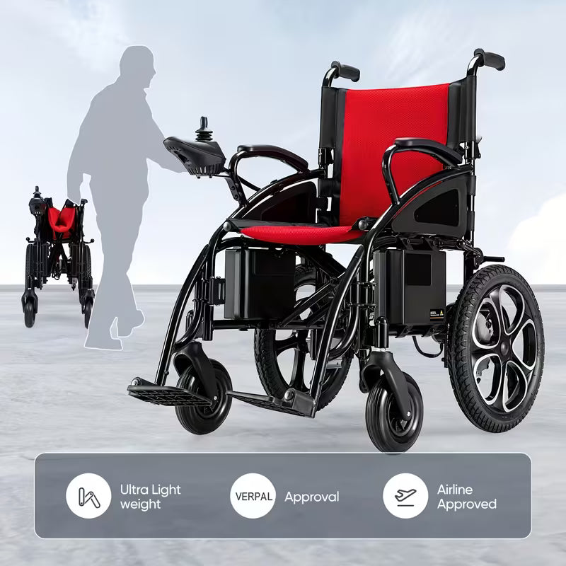 Heavy-Duty Foldable Electric Wheelchair for Seniors & Adults - 330lbs Capacity, 500W Dual Motor