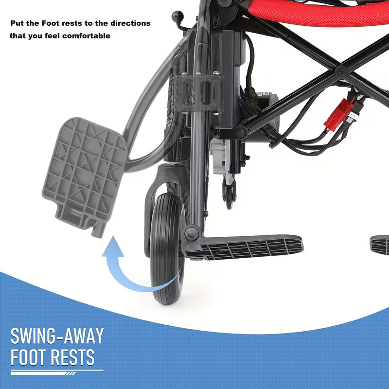 Heavy-Duty Foldable Electric Wheelchair for Seniors & Adults - 330lbs Capacity, 500W Dual Motor