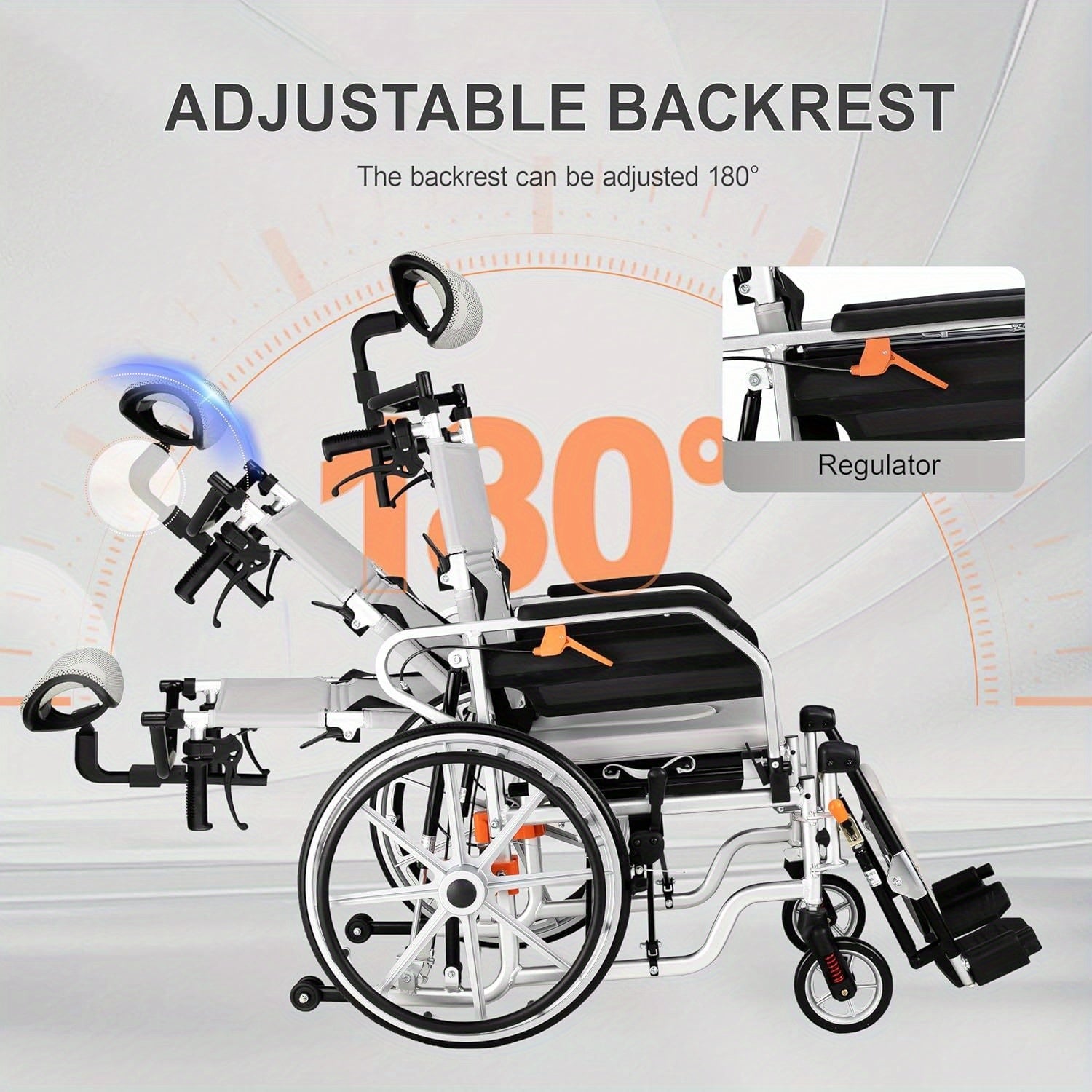4-in-1 Heavy-Duty Wheelchair with Elevating Leg Rests & Potty - Wide Seat Transport Chair Suitable for Seniors & Adults, Recliner Wheelchair with Head/Leg Support, Brakes & -Tippers