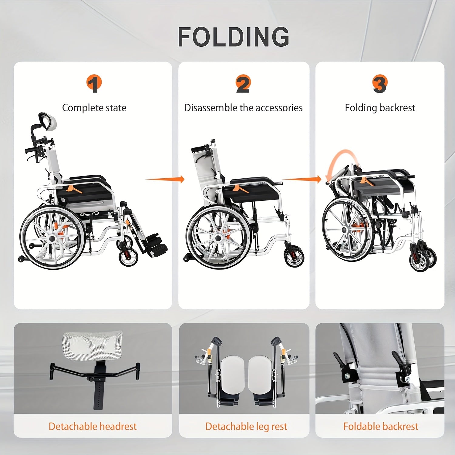 4-in-1 Heavy-Duty Wheelchair with Elevating Leg Rests & Potty - Wide Seat Transport Chair Suitable for Seniors & Adults, Recliner Wheelchair with Head/Leg Support, Brakes & -Tippers