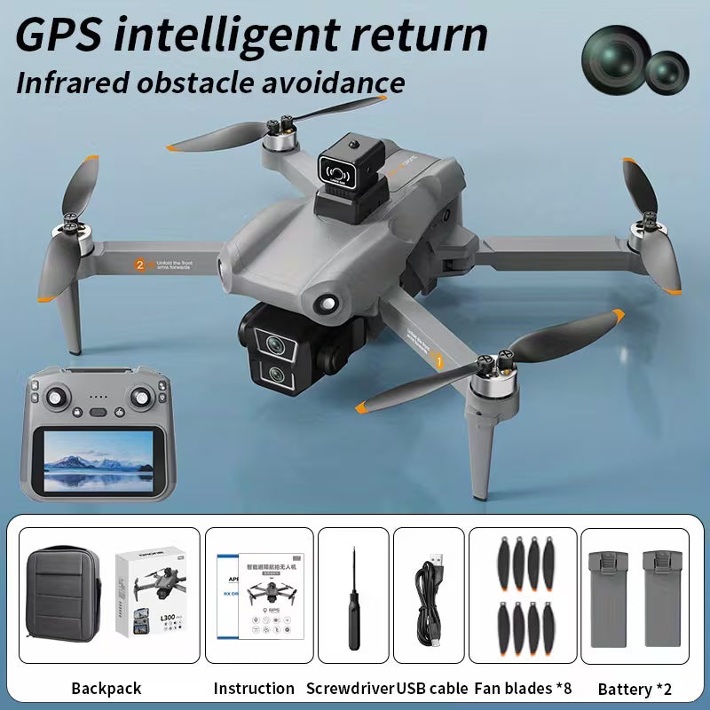 High-definition Camera Drone Equipped with GPS Positioning, 5.9-inch Large-screen Remote Control
