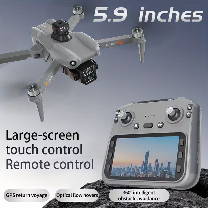 High-definition Camera Drone Equipped with GPS Positioning, 5.9-inch Large-screen Remote Control
