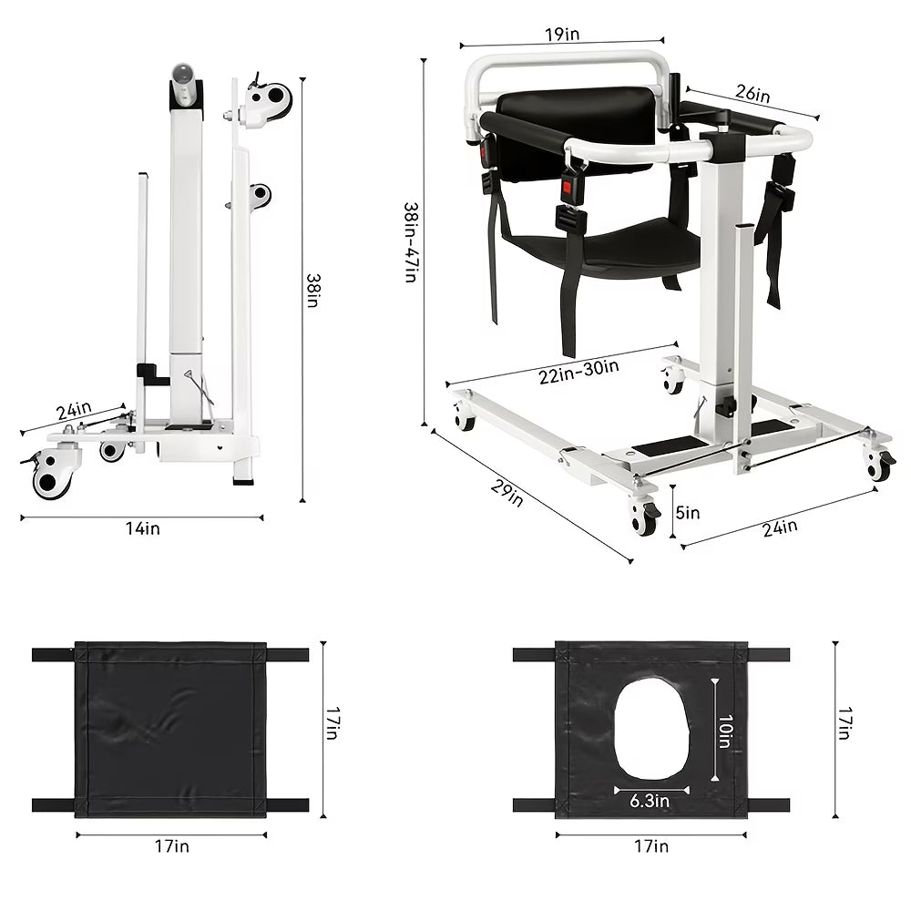 Household Manual Lift, Foldable Transfer Lift Assist Device Elderly Portable Mobility Aid For Car Auxiliary Transport Chair Nursing Staff Rehabilitation Personnel Elderly Bedside Bathroom Mobile Support Frames