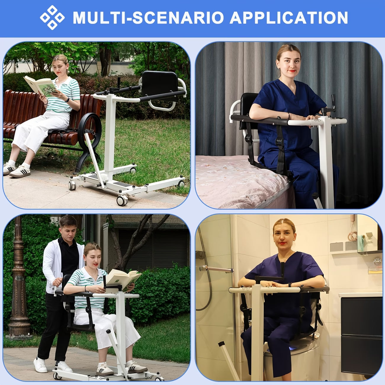 Household Manual Lift, Foldable Transfer Lift Assist Device Elderly Portable Mobility Aid For Car Auxiliary Transport Chair Nursing Staff Rehabilitation Personnel Elderly Bedside Bathroom Mobile Support Frames