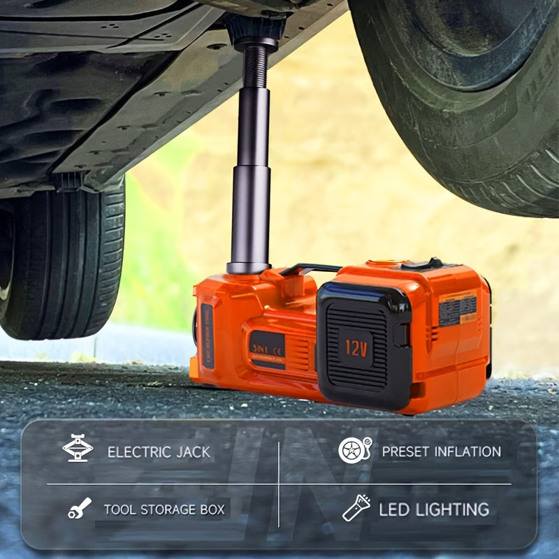 Hydraulic Jack 45cm with Built-in Tire Pump and LED Light, B: 53cm Hydraulic Jack