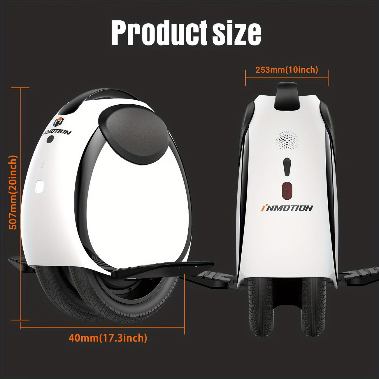 InmotionE20 Electric Unicycle - 14 Inch Self-Balancing Electric One Wheel Portable EUC for Commuting & Entertainment