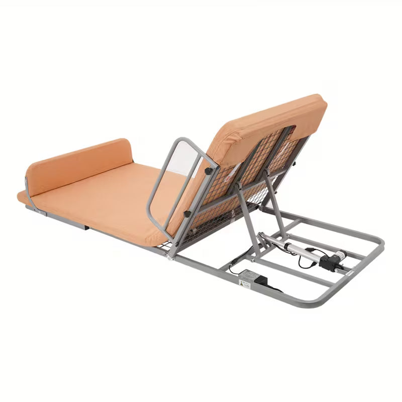Lifting Backrest with Adjustable Rails&Footrest - No Installation, 2-70°Adjustable, 297 lbs Max Load, Ideal for Elderly & Limited Mobility Users, Adjustable Lifting Backrest, Bed Backrest