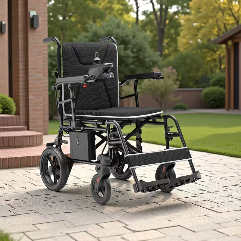 Lightweight Electric Wheelchairs for Adults, Foldable Carbon Fiber Wheelchairs Electric, 28lb, 300lbs Capacity, 12 Miles Long Range, All Terrain Scooter Electric, for Seniors