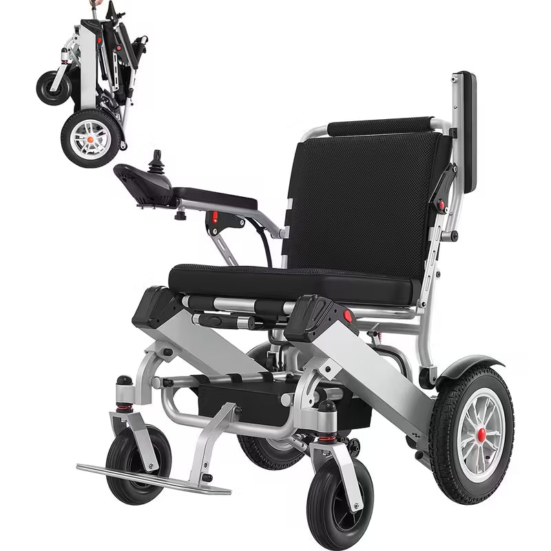 Lightweight Electric Wheelchairs for Adults, Folding Power Wheelchair, All Terrain | Handicap Motorized Mobility Scooters for Seniors, Powered Wheel Chair