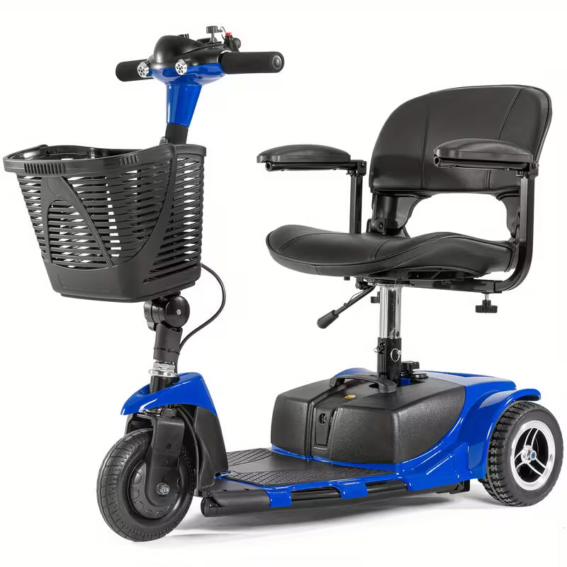 Lightweight Foldable 3 Wheel Mobility Scooter For Seniors With Basket And Light 180W