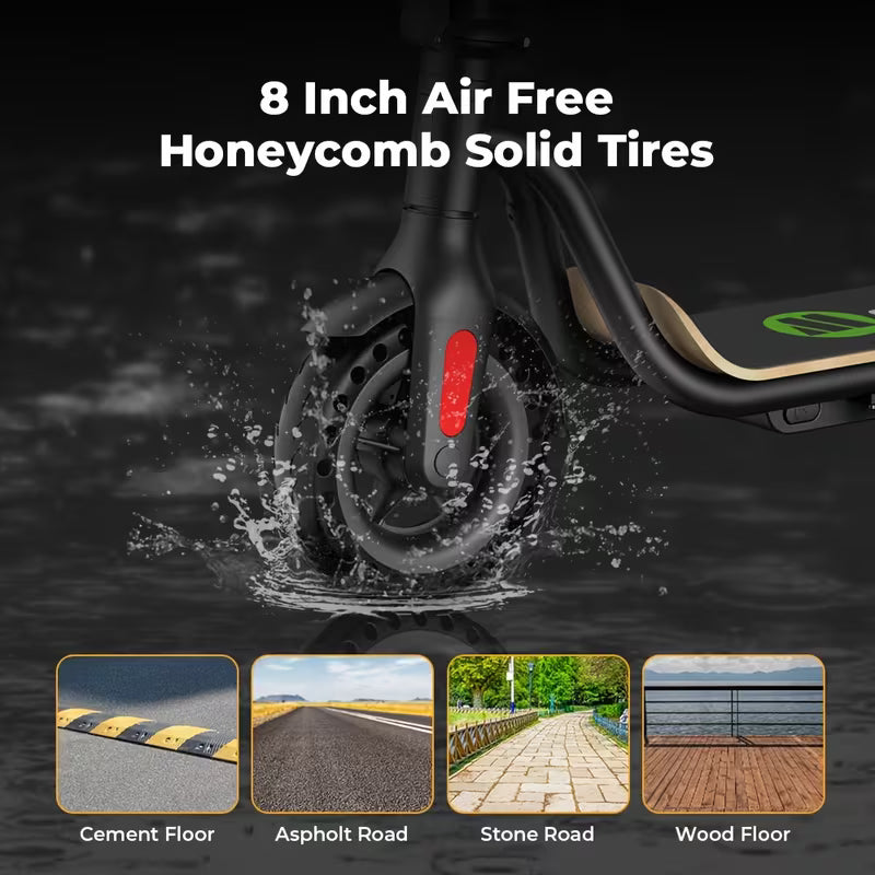 Lightweight Folding Electric Scooter, Black, 8-Inch Tires, 250W Motor, 7.8Ah Battery, High Speed 25km/h, 3 Speed Modes, Up to 18-22km Range