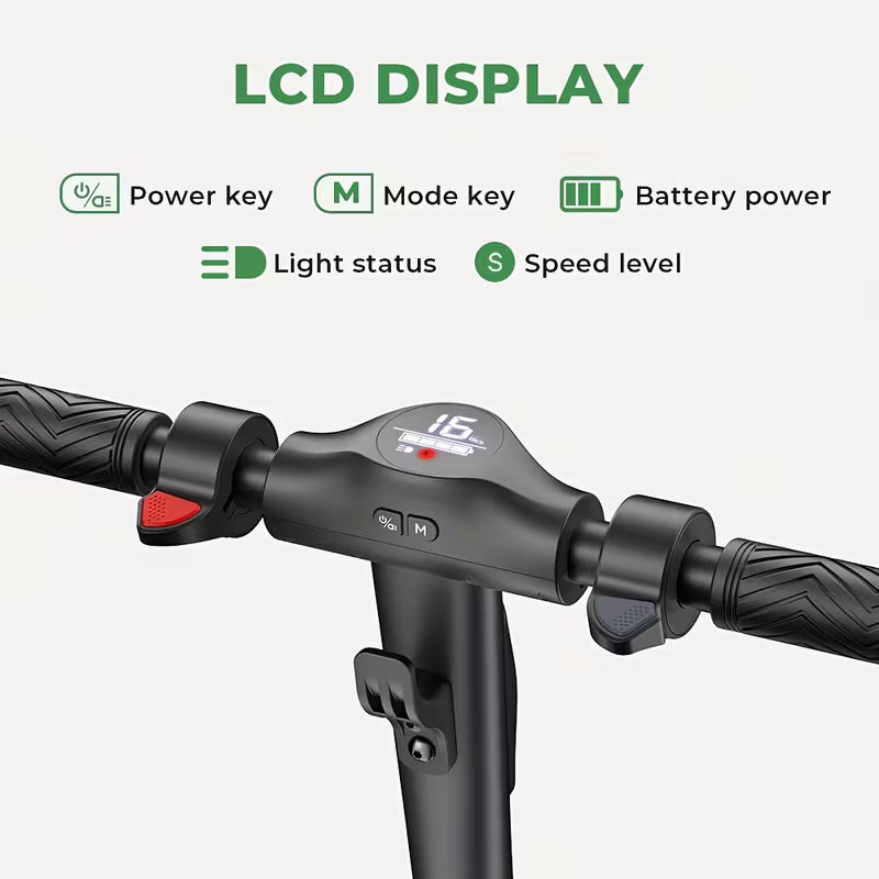 Lightweight Folding Electric Scooter, Black, 8-Inch Tires, 250W Motor, 7.8Ah Battery, High Speed 25km/h, 3 Speed Modes, Up to 18-22km Range