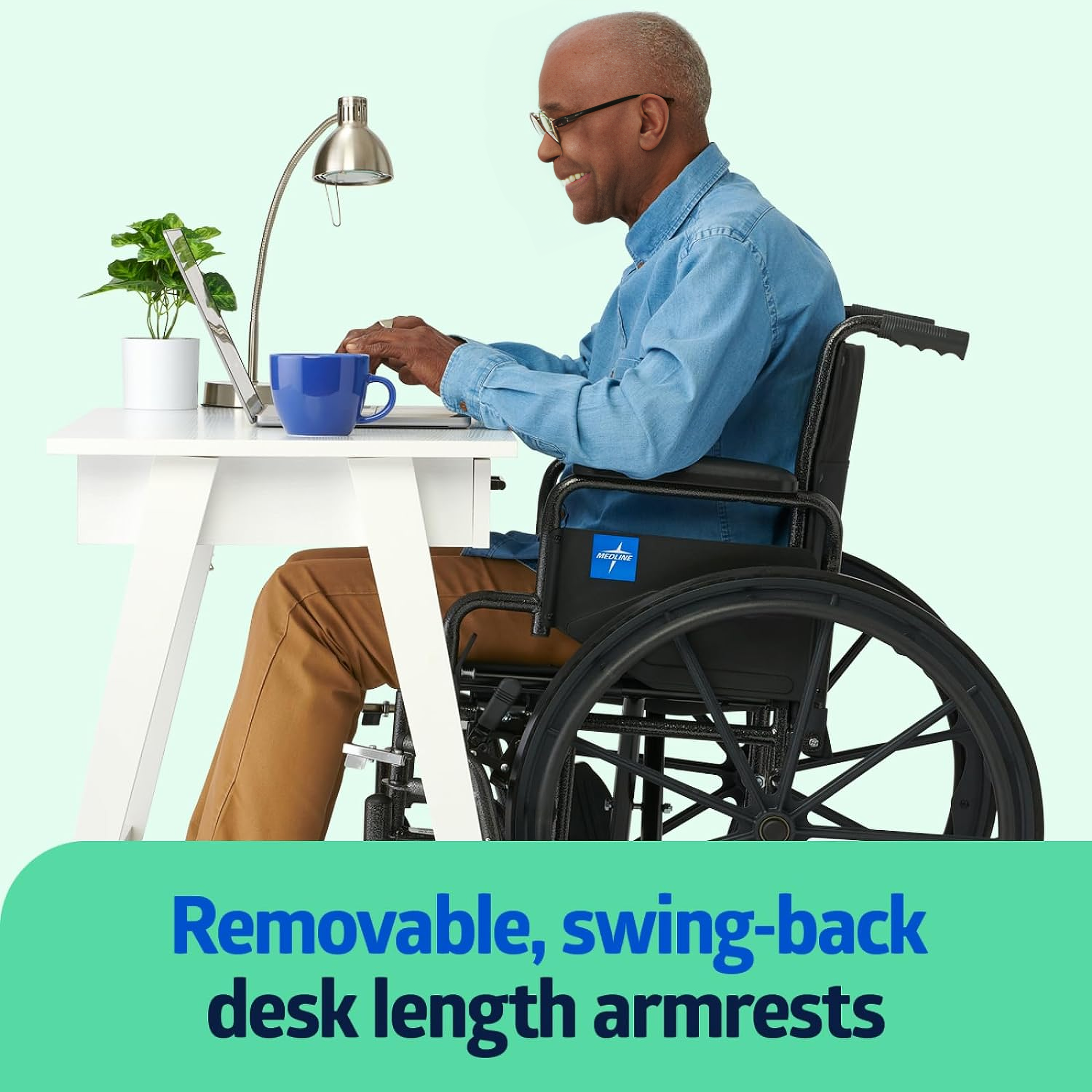 Lightweight User Friendly Wheelchair Desk Length