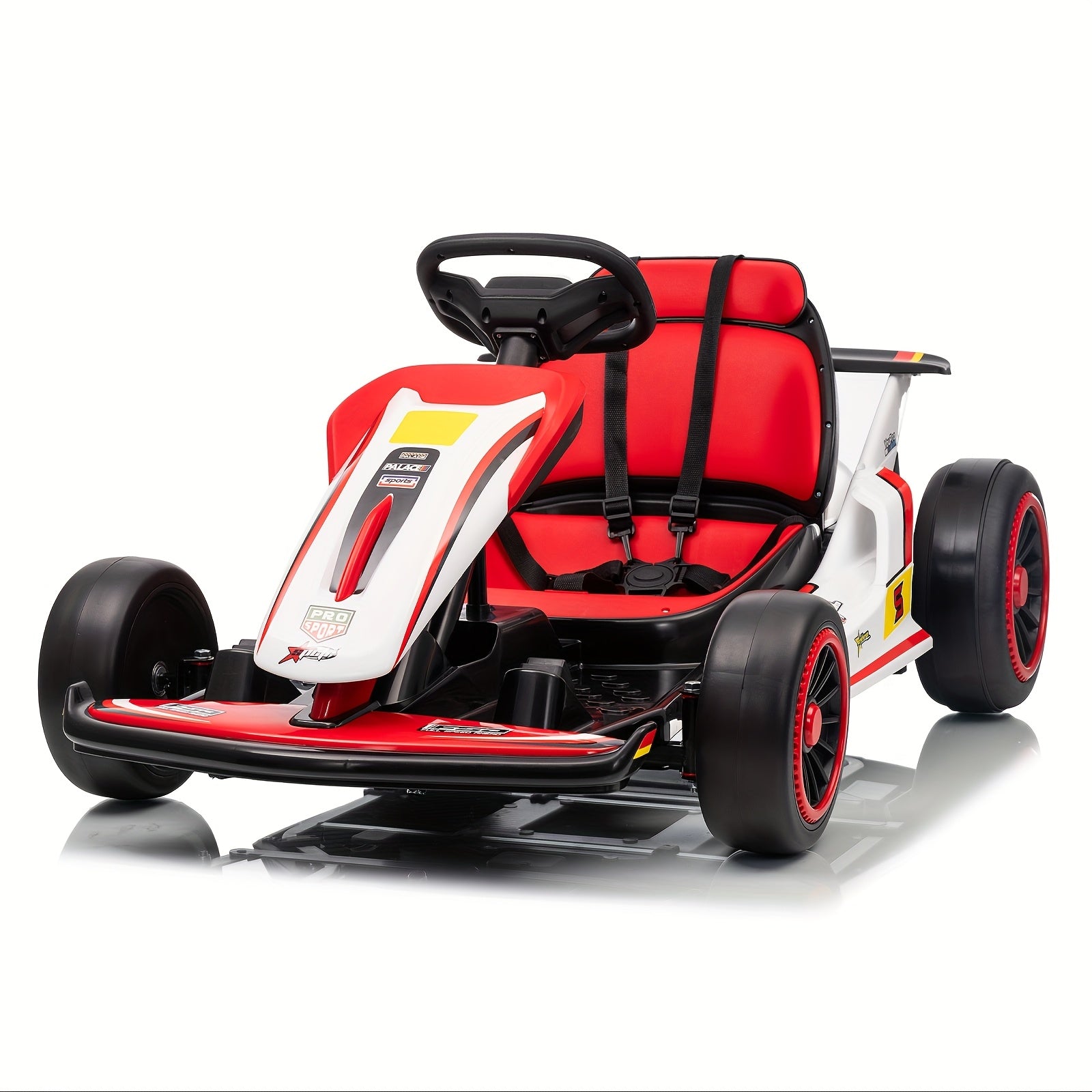 MUKIDY 24V Electric Go Kart, Drift Cart for 6- Kids Valentine'S Day Gifts, Battery Powered Outdoor Ride on Toy Electric Go Kart, with Soft Start, Music And Safety Belt