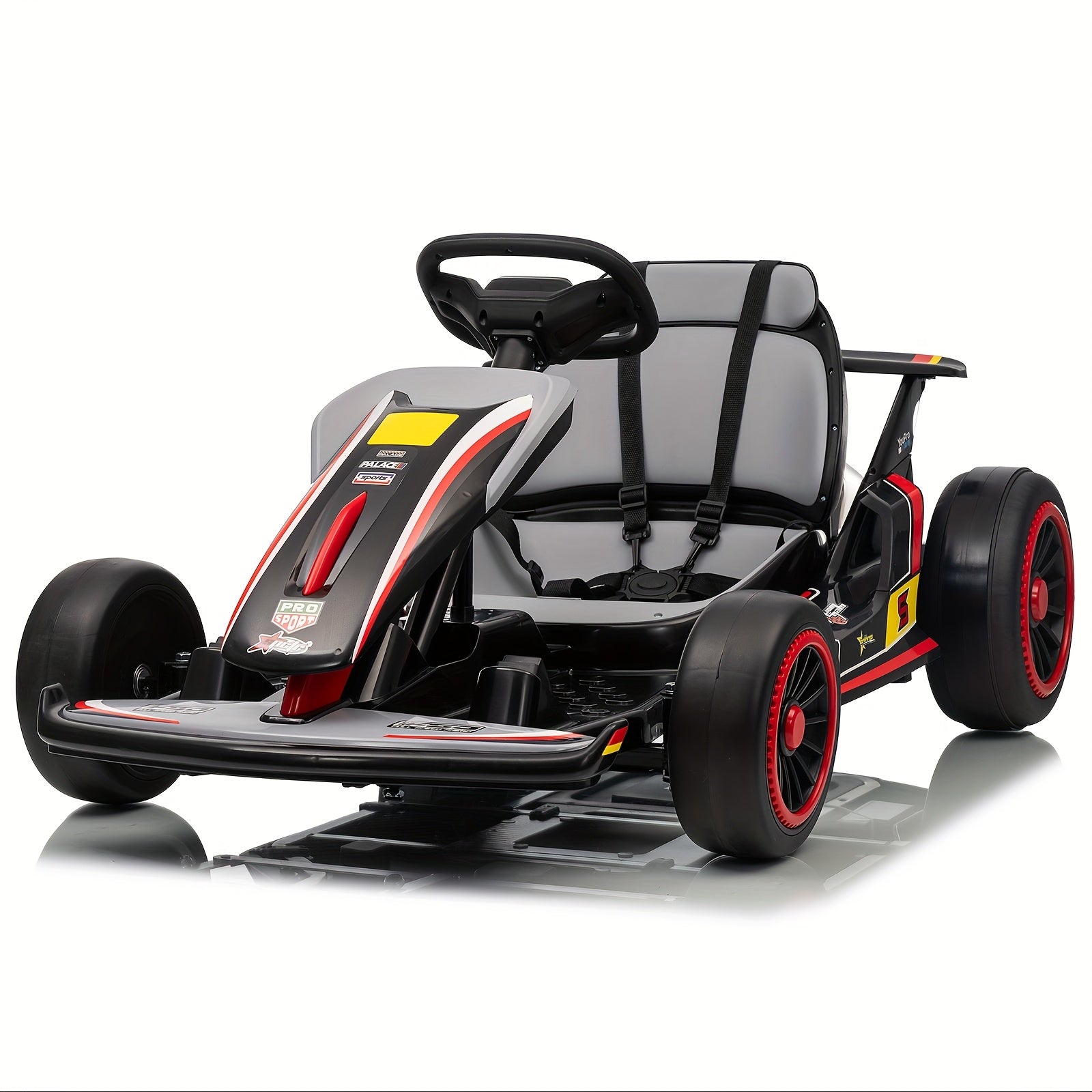 MUKIDY 24V Electric Go Kart, Drift Cart for 6- Kids Valentine'S Day Gifts, Battery Powered Outdoor Ride on Toy Electric Go Kart, with Soft Start, Music And Safety Belt